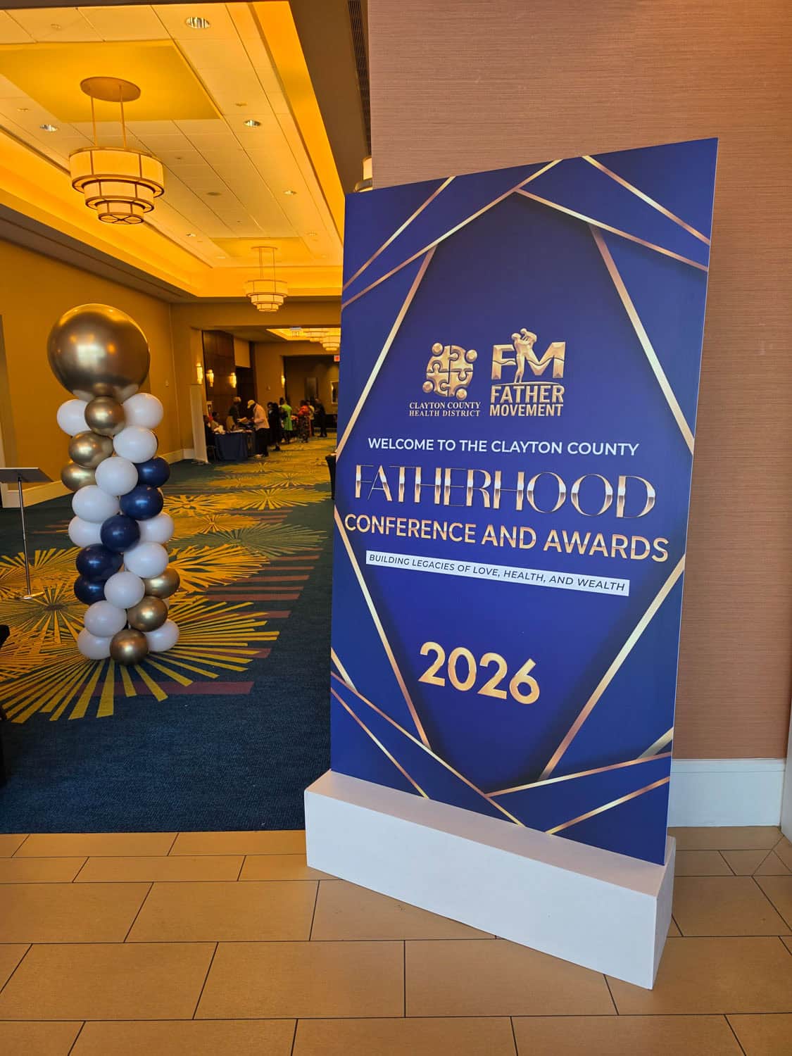Conference sign for Clayton County Fairhood Conference and Awards 2026.